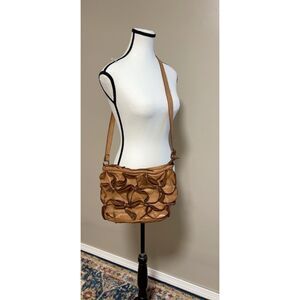 Sundance Italian cognac-colored leather Petola crossbody bag